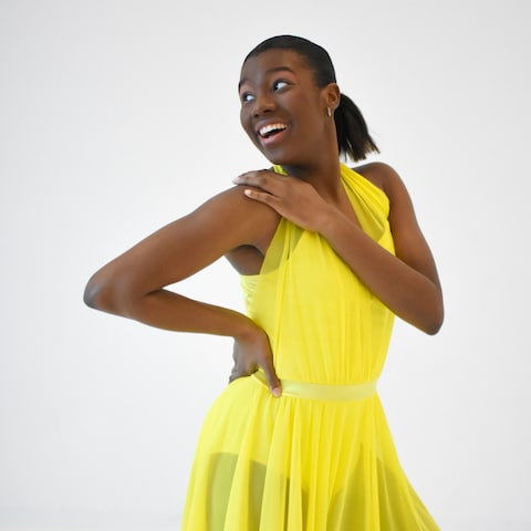 Smiling Dancer in Yellow